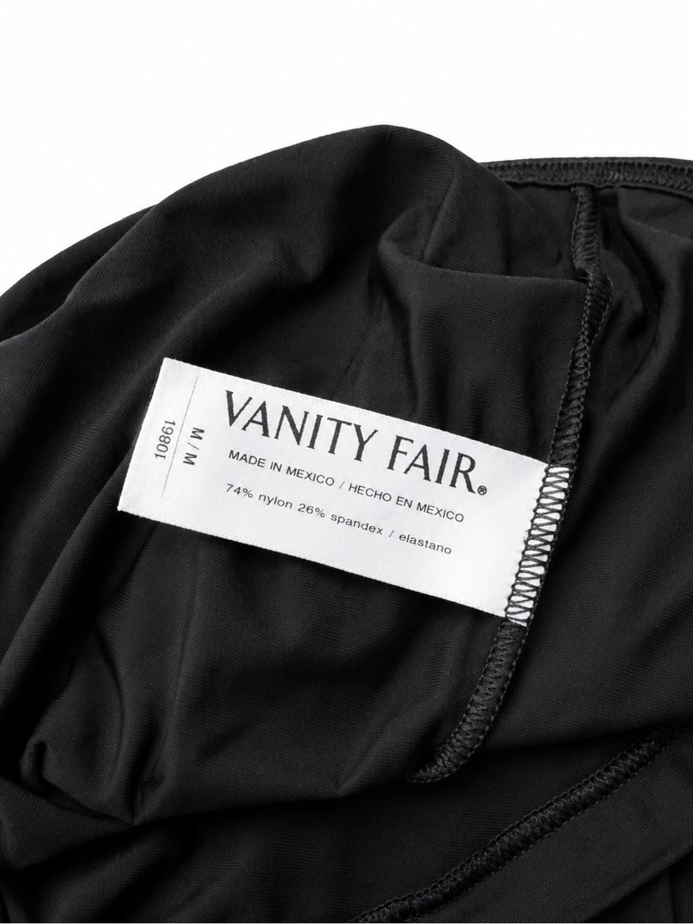Vanity Fair Black Satin Slip Chemise - Picture 2 of 2